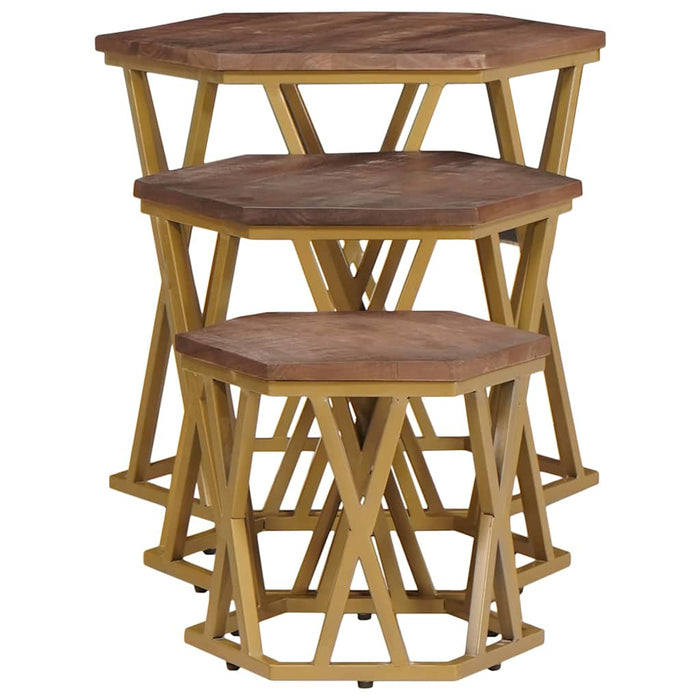 Măsuțe de cafea Maro 55 x 55 x 50 cm Lemn de mango solid - WALTI WALTI