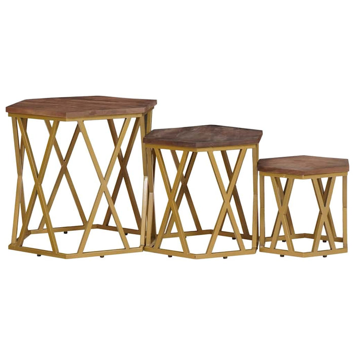 Măsuțe de cafea Maro 55 x 55 x 50 cm Lemn de mango solid - WALTI WALTI