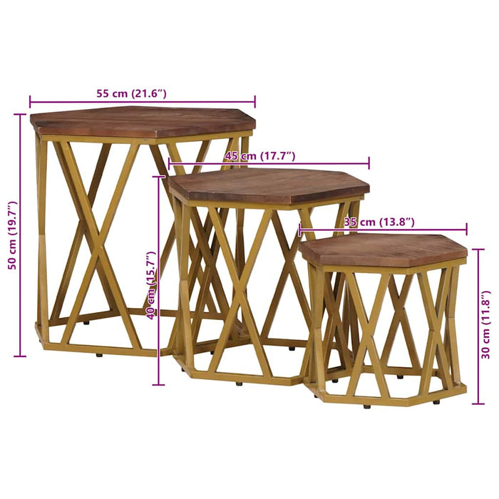 Măsuțe de cafea Maro 55 x 55 x 50 cm Lemn de mango solid - WALTI WALTI