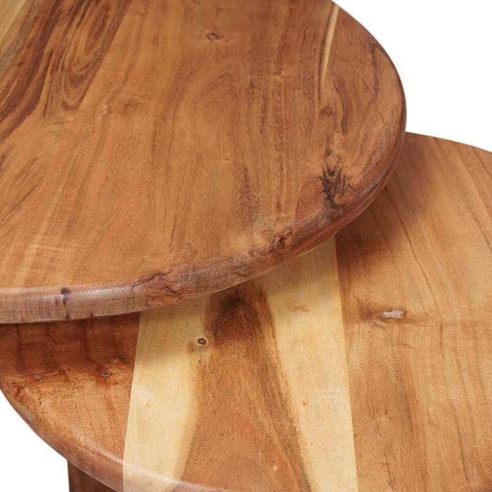 Mese în cuiburi 2 pcs Maro Lemn Solid de Acacia - WALTI WALTI