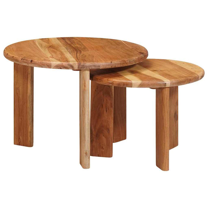 Mese în cuiburi 2 pcs Maro Lemn Solid de Acacia - WALTI WALTI