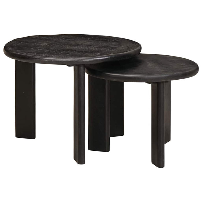 Mese în cuiburi 2 pcs Alb Lemn de mango solid - WALTI WALTI