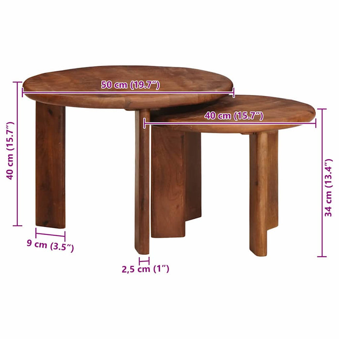 Mese de Cafea Nesting 2 buc. Maro miere Ø 50 x 40 cm WALTI