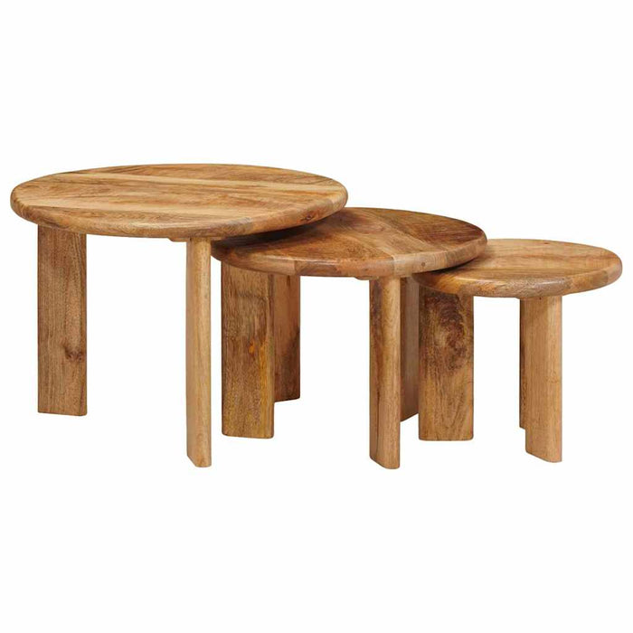 Mese în cuiburi 3 pcs Maro Lemn de mango solid - WALTI WALTI