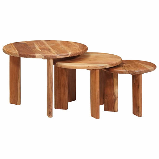 Mese în cuiburi 3 pcs Maro Lemn Solid de Acacia - WALTI WALTI