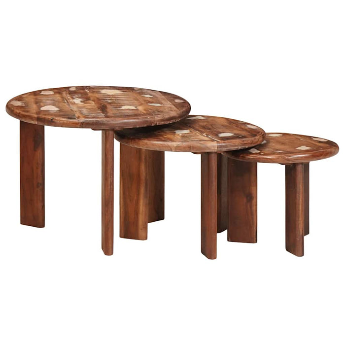 Mese în cuiburi 3 pcs Multicolour Lemn recuperat solid - WALTI WALTI
