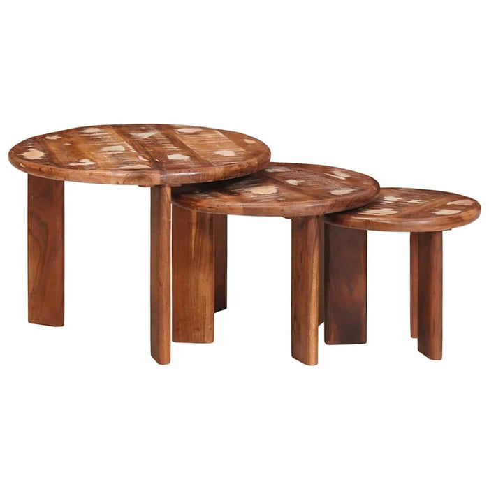 Mese în cuiburi 3 pcs Multicolour Lemn recuperat solid - WALTI WALTI