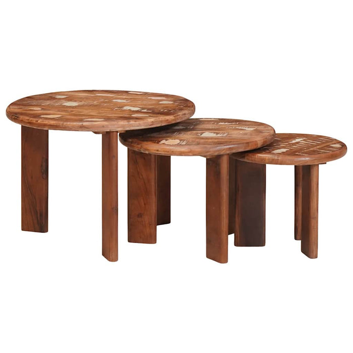 Mese în cuiburi 3 pcs Multicolour Lemn recuperat solid - WALTI WALTI