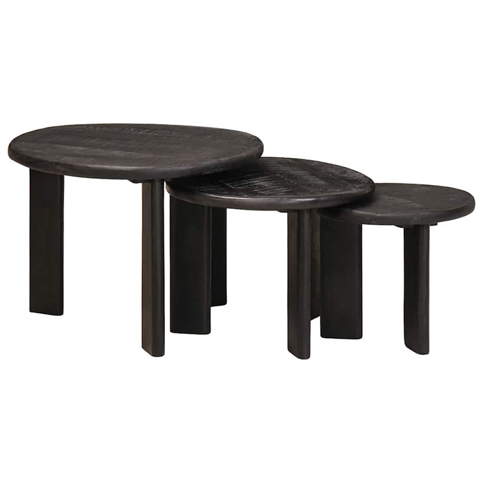 Mese în cuiburi 3 pcs Alb Lemn de mango solid - WALTI WALTI