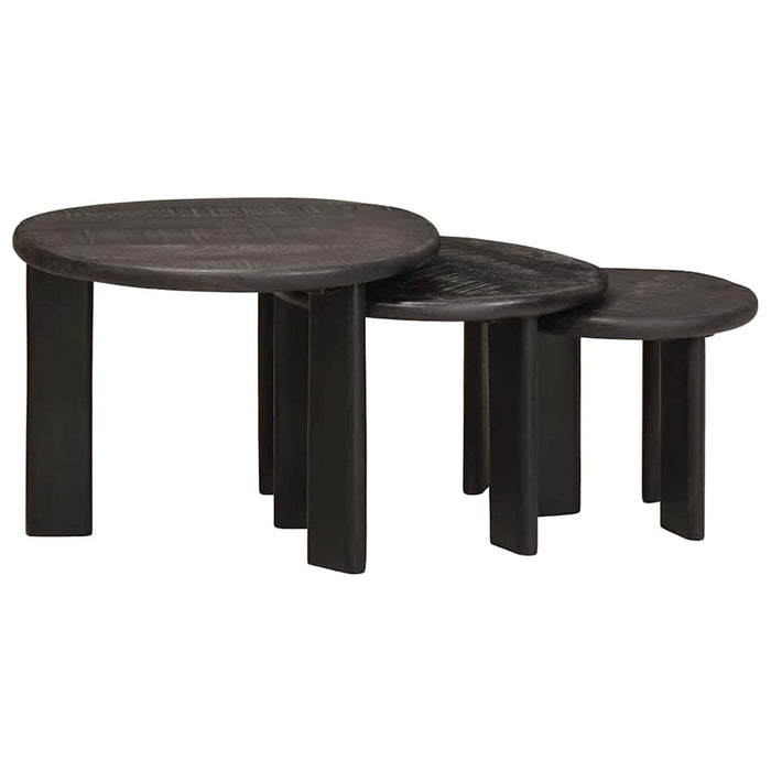 Mese în cuiburi 3 pcs Alb Lemn de mango solid - WALTI WALTI