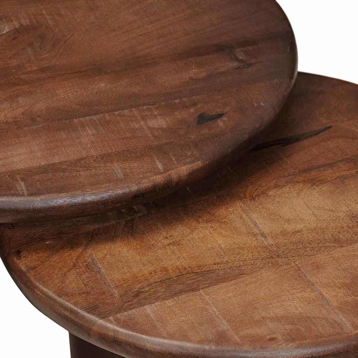 Mese în cuiburi 3 pcs Maro închis Lemn de mango solid - WALTI WALTI