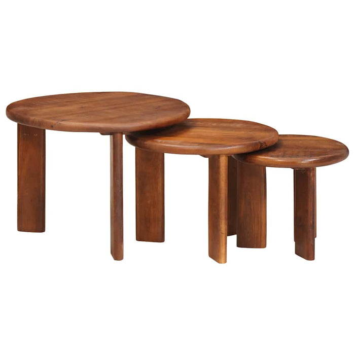 Mese în cuiburi 3 pcs Maro miere Lemn de mango solid - WALTI WALTI
