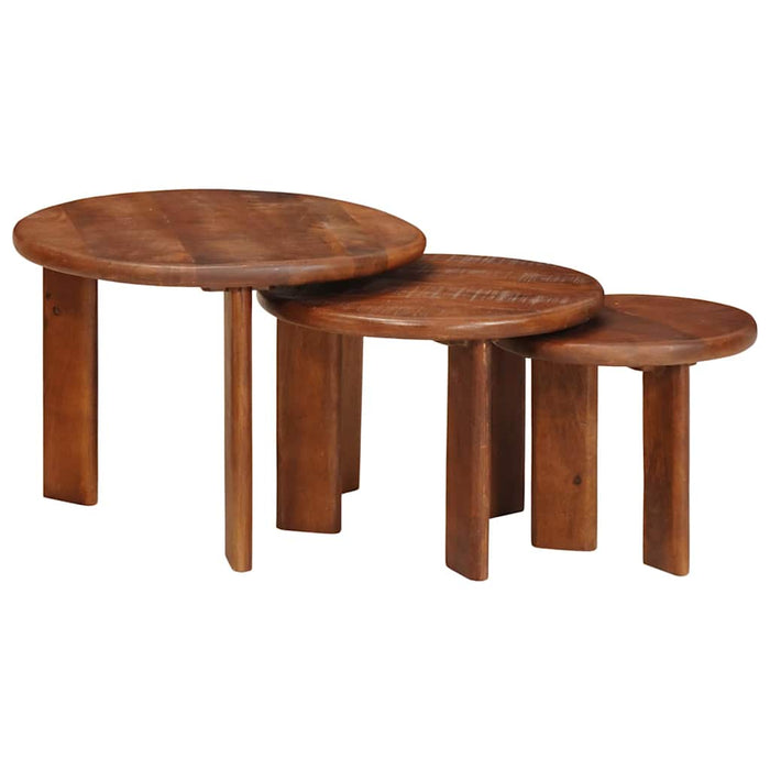 Mese în cuiburi 3 pcs Maro miere Lemn de mango solid - WALTI WALTI