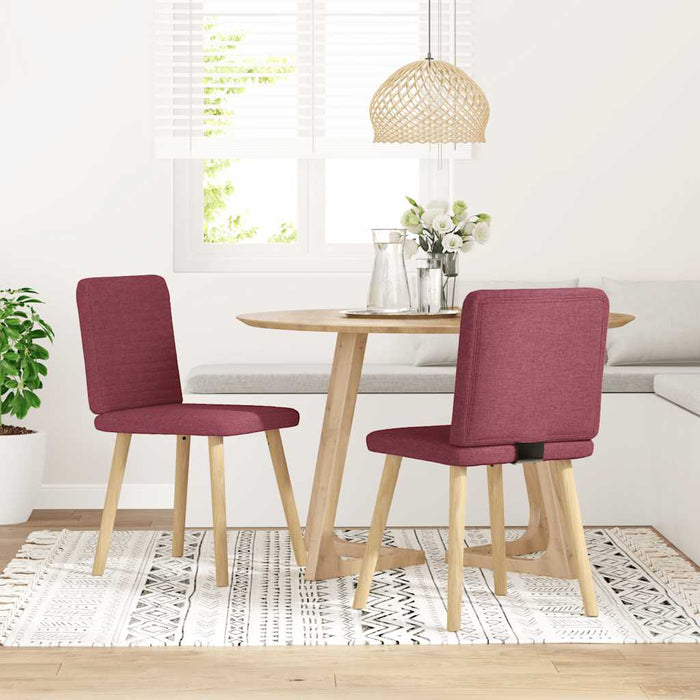 Scaune de bucătărie, 2 buc., roșu vin, material textil WALTI