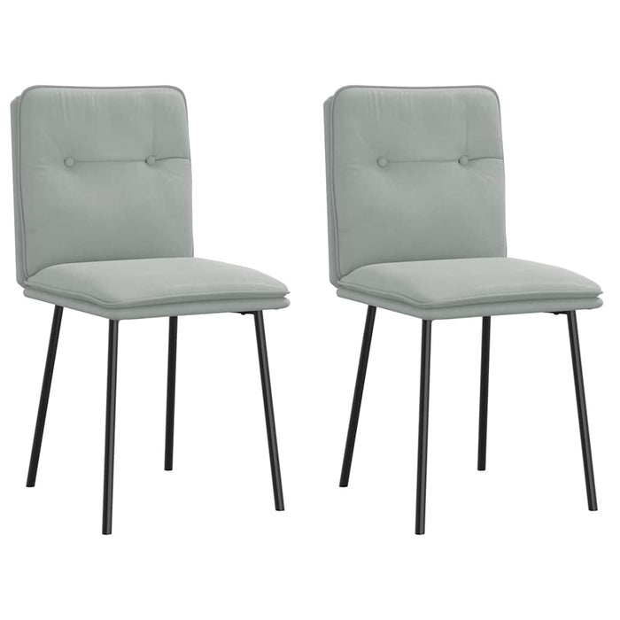 Scaune de sufragerie, 2 buc., gri deschis, catifea - WALTI WALTI