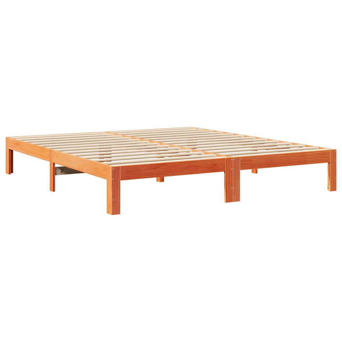 Cadru pat fără saltea, maro ceruit, 160x200 cm, lemn masiv pin - WALTI WALTI