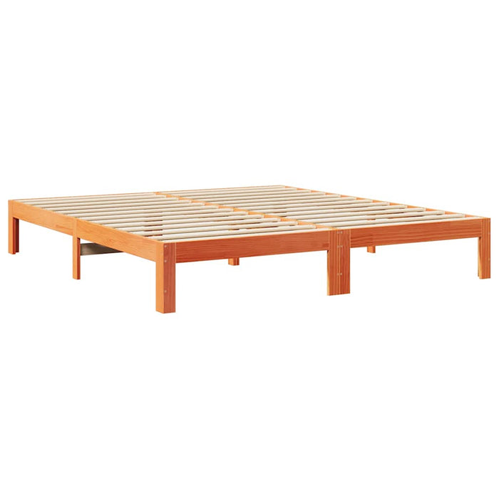 Cadru pat fără saltea, maro ceruit, 160x200 cm, lemn masiv pin - WALTI WALTI