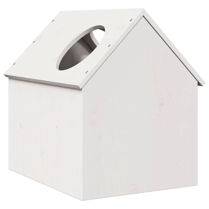 Casă pentru pisici albă 41x50x50 cm lemn masiv de pin - WALTI WALTI