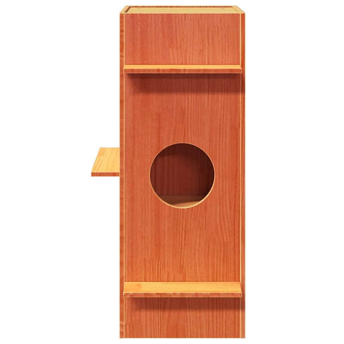 Ceară pentru Casă pisici maro 43x43x90 cm Lemn masiv de pin - WALTI WALTI