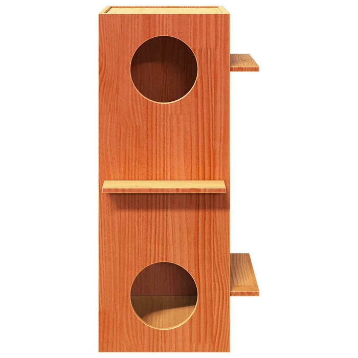 Ceară pentru Casă pisici maro 43x43x90 cm Lemn masiv de pin - WALTI WALTI