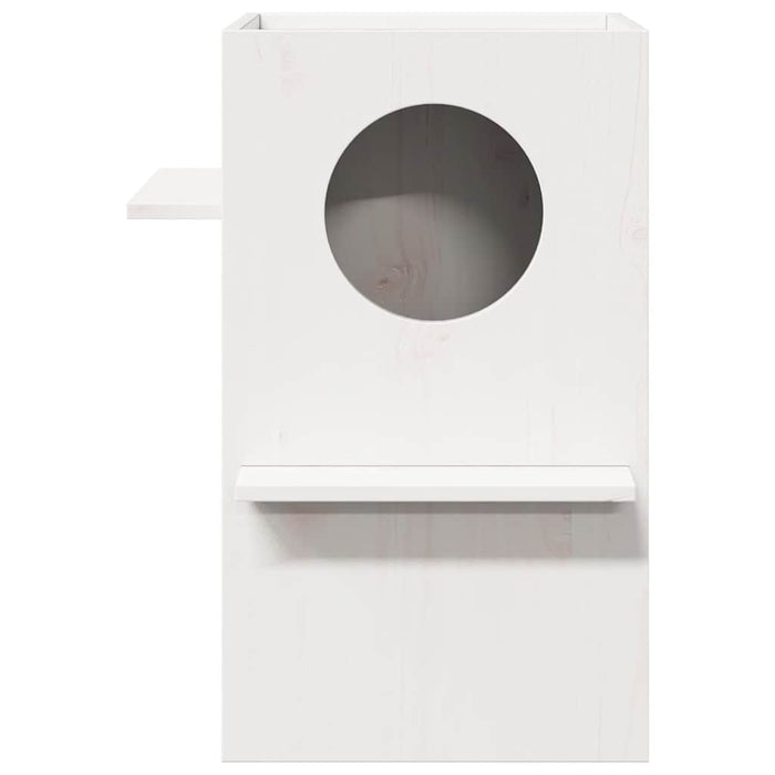 Casă pentru pisici albă 43x43x60 cm din lemn masiv de pin - WALTI WALTI