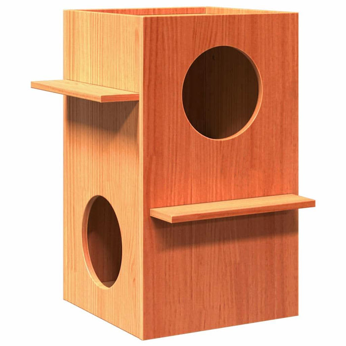 Ceară pentru Casă pisici maro 43x43x60 cm Lemn masiv de pin - WALTI WALTI
