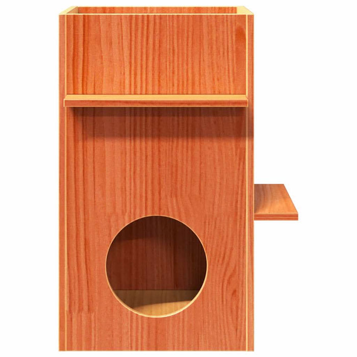 Ceară pentru Casă pisici maro 43x43x60 cm Lemn masiv de pin - WALTI WALTI