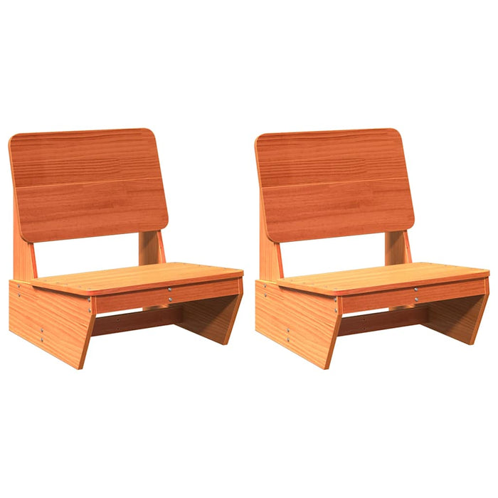 Scaune grădină 2 buc maro ceară 60x64x70,5 cm lemn masiv de pin - WALTI WALTI