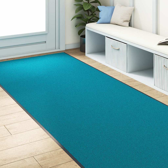 Covoraș de intrare Cyan și Negru 120 x 350 cm Poliamidă și PVC - WALTI WALTI