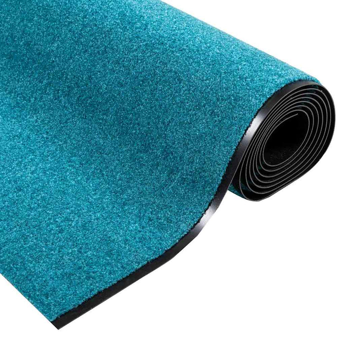 Covoraș de intrare Cyan și Negru 120 x 400 cm Poliamidă și PVC - WALTI WALTI