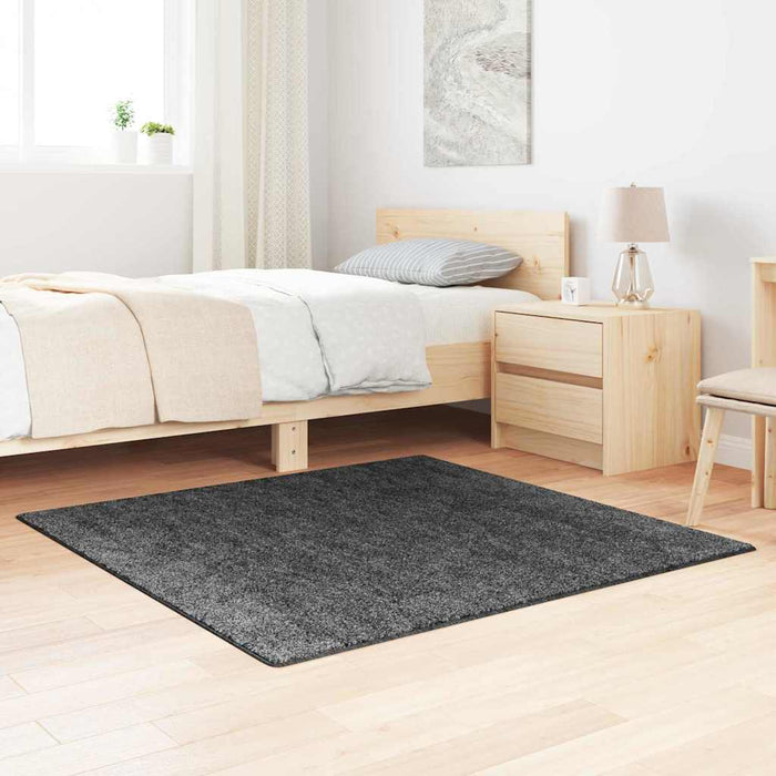 Covor Shaggy Antiderapant Gri închis 120 x 120 cm PP WALTI