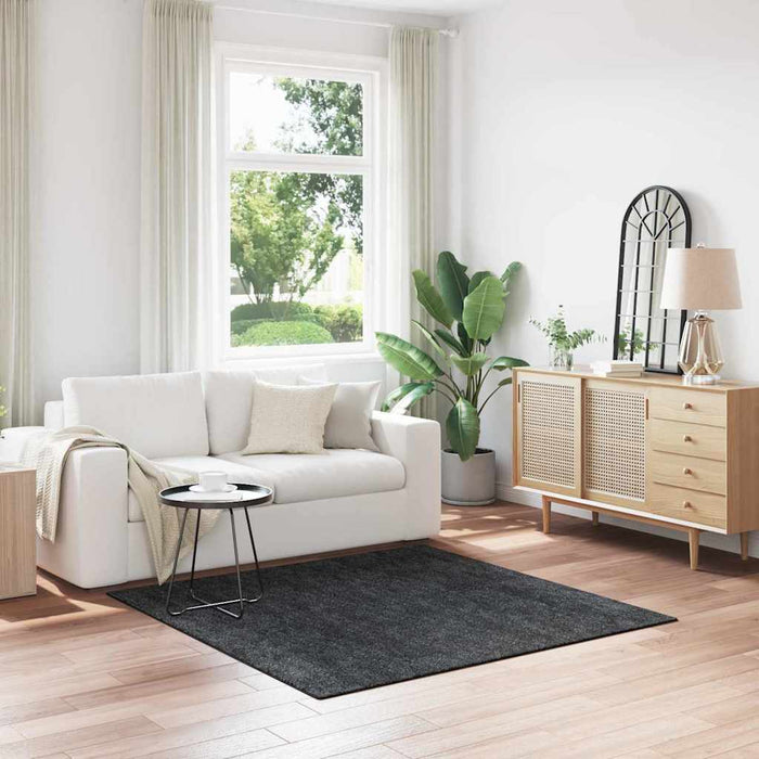 Covor Shaggy Antiderapant Gri închis 160 x 160 cm PP WALTI