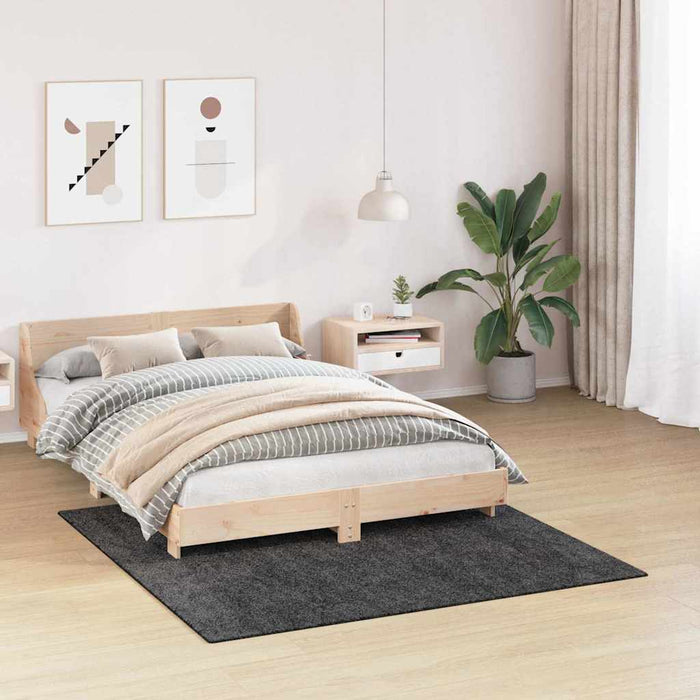 Covor Shaggy Antiderapant Gri închis 160 x 160 cm PP WALTI