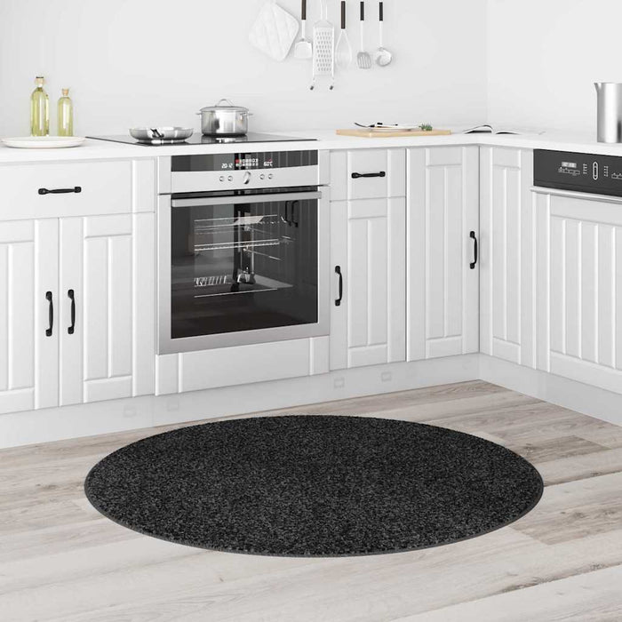 Covor Shaggy Antiderapant Gri închis 120 x 120 cm PP - WALTI WALTI
