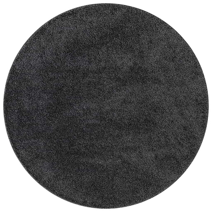 Covor Shaggy Antiderapant Gri închis 120 x 120 cm PP - WALTI WALTI