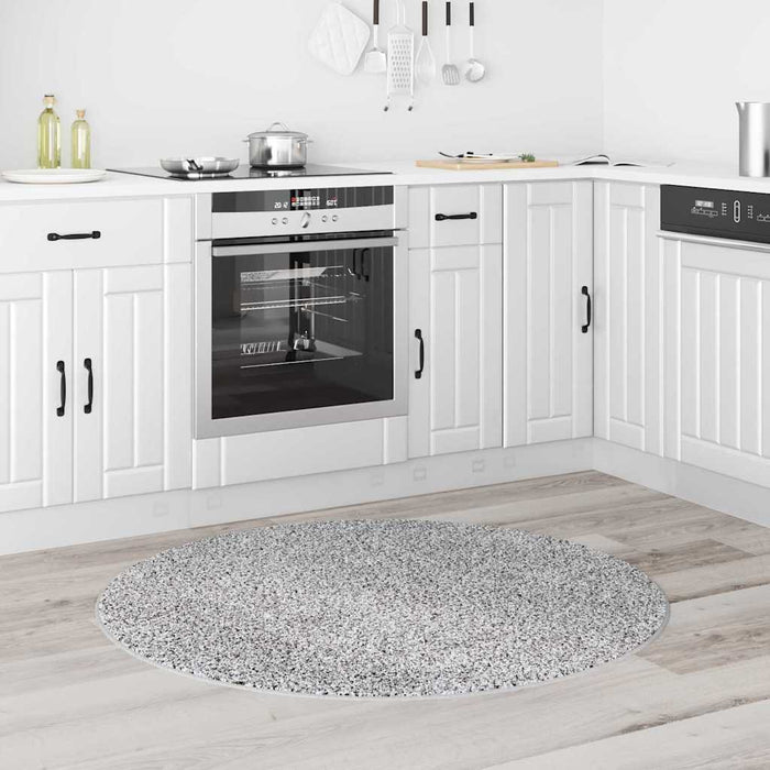 Covor Shaggy Antiderapant Gri 120 x 120 cm PP - WALTI WALTI