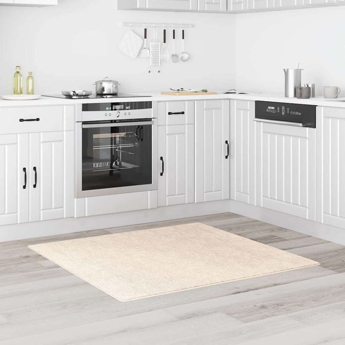 Covor Shaggy Antiderapant Crem 120 x 120 cm PP - WALTI WALTI