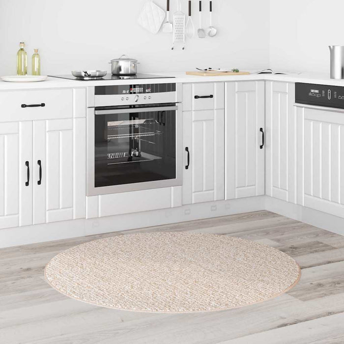 Covor Shaggy Antiderapant Crem 120 x 120 cm PP - WALTI WALTI