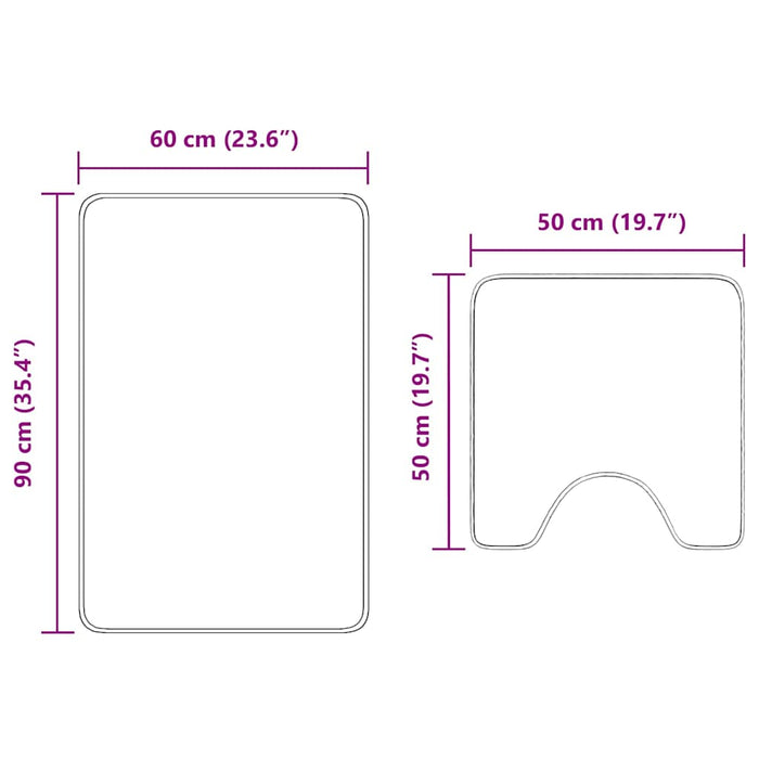 Set de mochete anti-derapante pentru baie 2 pcs Gri PP - WALTI WALTI