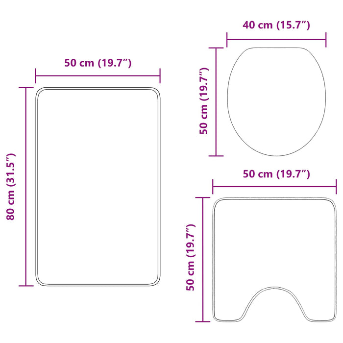 Set de mochete anti-derapante pentru baie 3 pcs Portocaliu PP - WALTI WALTI