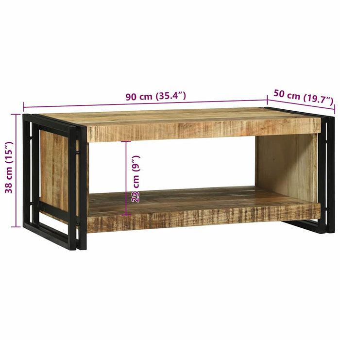 Masă de cafea 90 x 50 x 38 cm Lemn masiv de mango nefinisat - WALTI WALTI