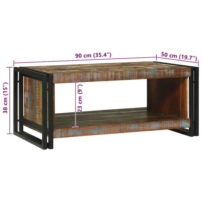 Masă de cafea Maro 90 x 50 x 38 cm Lemn masiv reciclat - WALTI WALTI