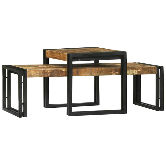 Masă de cafea 2 pcs Maro 48 x 40 x 40 cm Lemn masiv de mango - WALTI WALTI