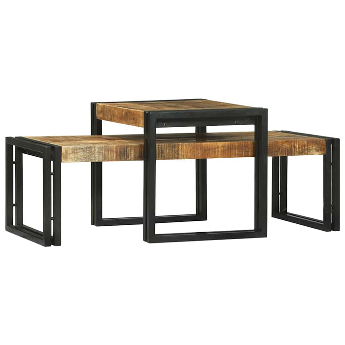 Masă de cafea 2 pcs Maro 48 x 40 x 40 cm Lemn masiv de mango - WALTI WALTI