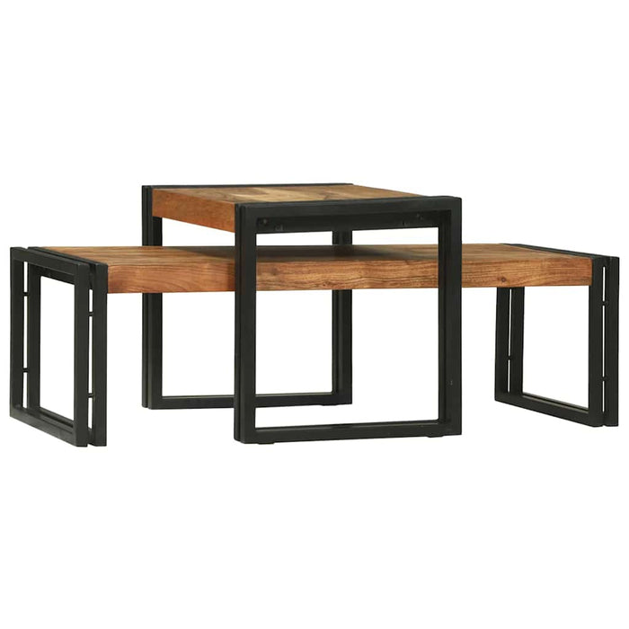 Masă de cafea 2 pcs Maro 48 x 40 x 40 cm lemn masiv de acacia - WALTI WALTI