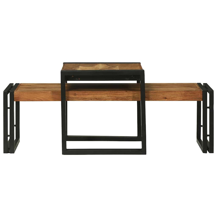 Masă de cafea 2 pcs Maro 48 x 40 x 40 cm lemn masiv de acacia - WALTI WALTI