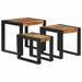Masa de cuibărit 3 pcs Lemn solid de acacie și metal - WALTI WALTI