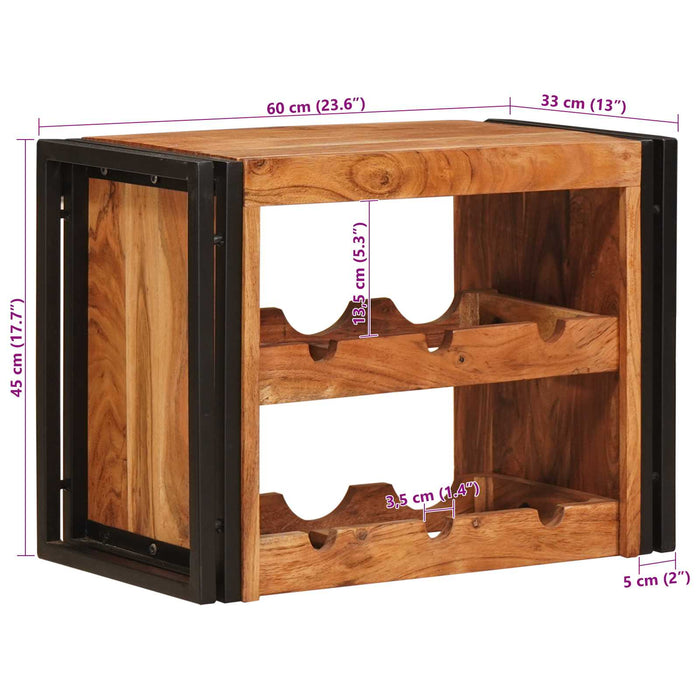 Raft pentru vin Maro 60 x 45 x 33 cm Lemn Solid de Acacia - WALTI WALTI