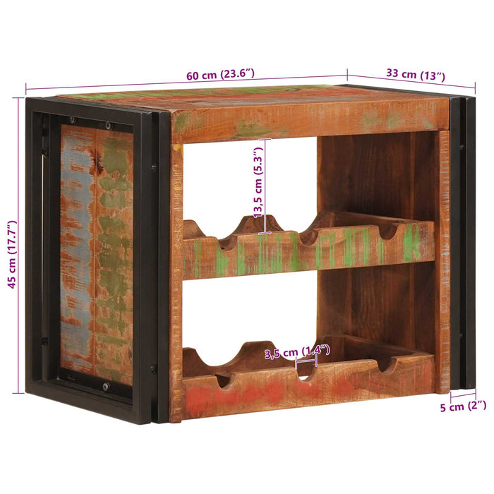 Raft pentru vin Maro 60 x 45 x 33 cm Lemn recuperat solid - WALTI WALTI