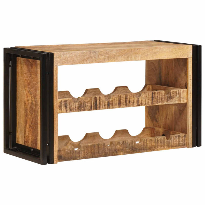 Raft pentru vin 80 x 45 x 33 cm Lemn de Mango Solid și Şlefuit - WALTI WALTI